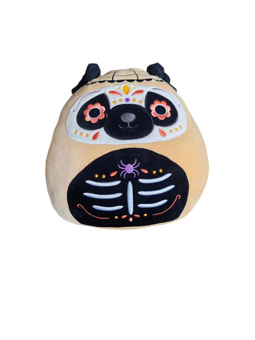 2021 Prince Pug Dog Squishmallows 12" Plush Halloween Day of the Dead Candyskull
